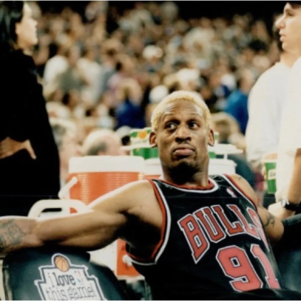 Dennis Rodman Chicago Bulls Champion Jersey Vintage Rare L 44 - Picture 9 of 9